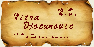 Mitra Đotunović vizit kartica